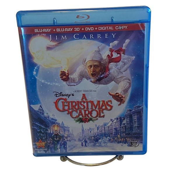 Disney's A Christmas Carol (Blu-ray + 3D + DVD, 2010, 4-Disc Set) Jim Carrey OOP - Picture 1 of 8